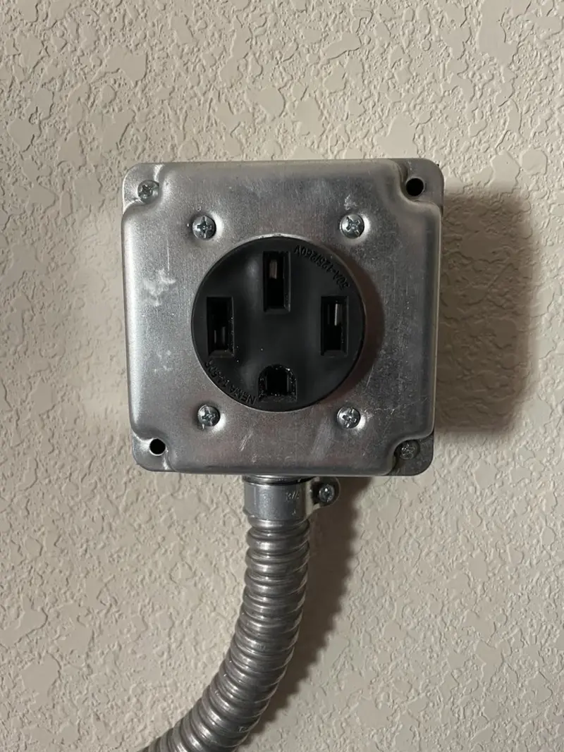 NEMA 14-50 outlet installed for Smart Home Electrical in Commercial Point